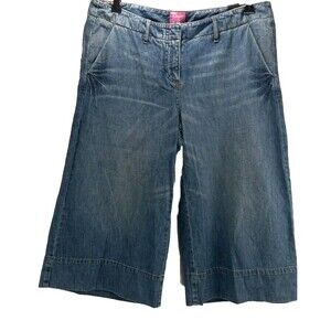 Drew The Limited Women Wide‎ Leg Low Rise Straight Cropped Denim Pants Size 8